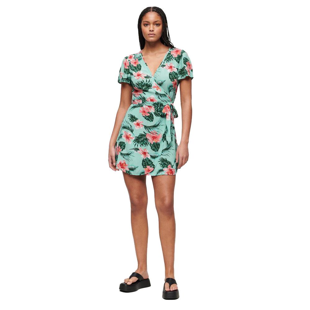 Superdry Printed Mini Wrap Dress